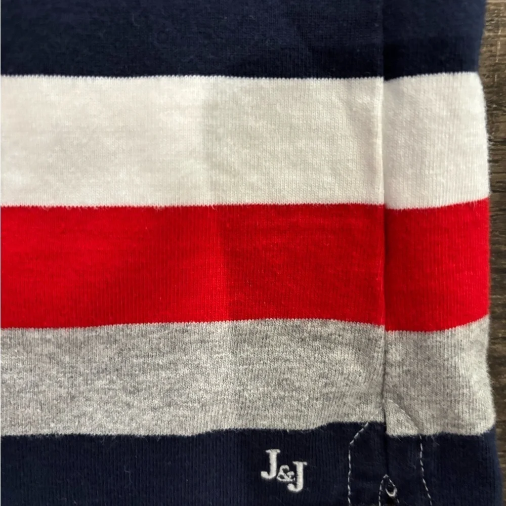 Janie and Jack Striped Red, White, and Blue Kids Long-sleeve Polo Rugby Shirt